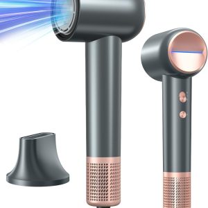 Hair Dryer, 130000 RMP High-Speed Brushless Motor Blow Dryer for Fast Drying, 500 Millions Negative Ionic Hairdryer with Nozzle for Travel Salon, 4 Temps & 2 Speeds