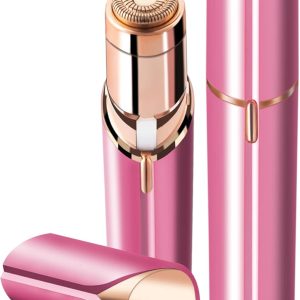 Facial Hair Remover for Women- as Seen on TV Painless Face Shaver -Mini Hair Remover, Electric Razor Shaver Portable Bikini Epilator for Lips, Chin, Armpit, Peach Fuzz, Fingers, Neck, Cheek (Rose red)