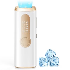 Laser Hair Removal,  Laser Hair Removal Device for Women & Men, Safe at-Home Nearly Painless 45°F Ice-Cooling Contact, Long-Lasting Result for Full Body & Face, Off-White