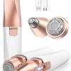 Eyebrow & Facial Hair Removal for Women: 2 in 1 Rechargeable Face Shaver & Eyebrow Razors, Painless Electric Facial Trimmer Epilator with Built-in LED Light -Perfect for Face, Lips & Body