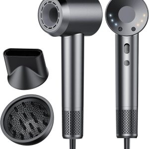 Hair Dryer, 160000 RPM Professional High Speed Ionic Blow Dryer 500 Million Negative Ions & Heat-Control & Low Noise Hairdryer for Faster Drying All Hair Types, No Heat Damage, Travel with Diffuser